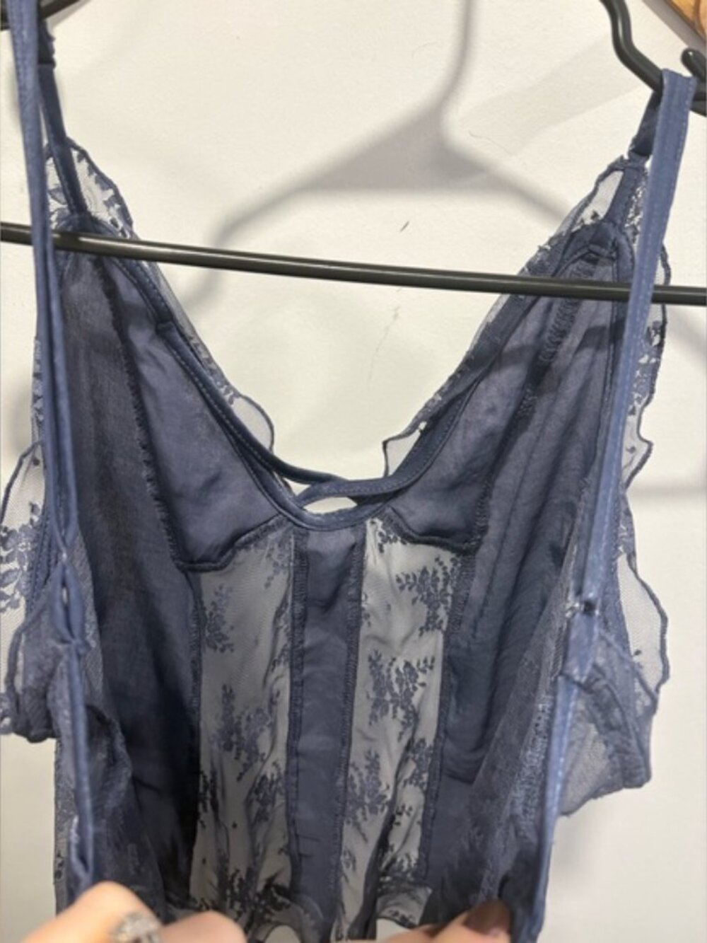 NWT Free People Morning Breeze Tunic - Nightshade Navy - Size M - Picture 8 of 9